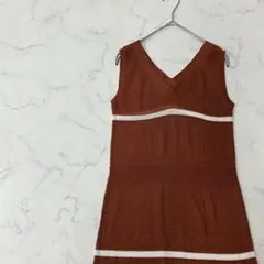 美品 CECIL McBEE ノースリーブ ミモレ ニット ワンピース M