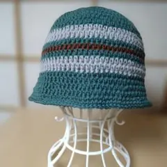 ハンドメイド　バケットハット　クロシェハット　かぎ針編み　ユニセックス