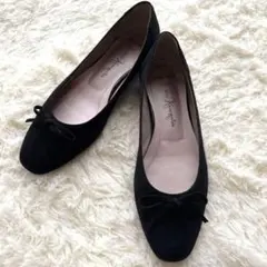 【新品】銀座かねまつ 23.5㎝ パンプス 黒 ブラック 良品】 銀座かねまつ パンプス スクエアト 23.5cm 黒 レザー