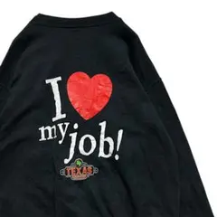 BNCH メッセージ スウェット 古着 アイラブ 仕事 ネタ ファニー テキサス