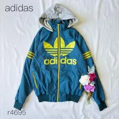アディダス トレフォイル ビッグロゴ ナイロンジャケット ブルゾン　ストリート