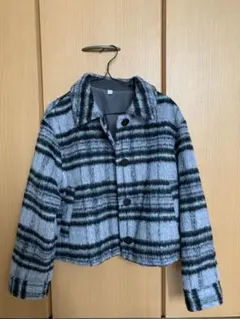 GU チェック柄 ジャケット グレー Lのサムネイル
