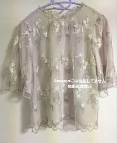 mysty woman 花柄刺繍シアーブラウス 半袖 トップスのサムネイル
