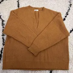 【LOWRYSFARM】オーバーサイズ キーネックニット オレンジ F