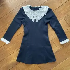 ZARA ネイビー レース襟ドレス　122cm サイズ7
