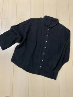 pas a pas パスアパス　ブラウス　麻100% ブラック