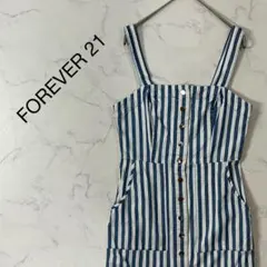 FOREVER 21 切替 ストライプ キャミソール ひざ丈 ワンピース S