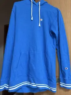 Champion 青 トレーナー フード付き