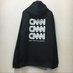 cobachi ブラック CNN フード付きアウター コ－チジャケット