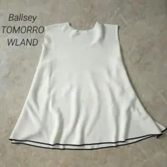Ballsey トゥモローランド バックデザイン フレアニットトップス 白 Sのサムネイル