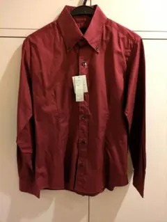 【新品タグ付】エンジ L シャツ Made in Japan