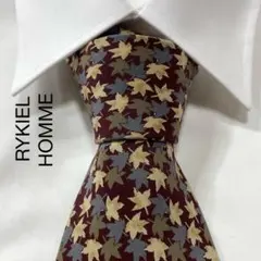 TG3445 RYKIEL HOMME もみじ ボタニカル シルク ネクタイのサムネイル
