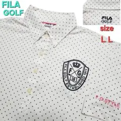 FILA GOLF メンズ ポロシャツ LL 半袖 ドット柄 ゴルフウェア