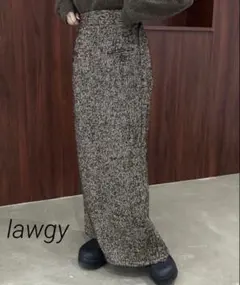 lawgy ロングツイードタイトスカート　ブラウン　F