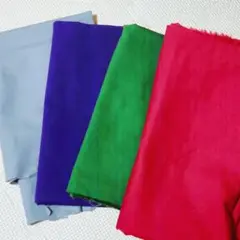 ハギレ　赤　緑　紫　グレー　生地　ブロード　綿　カラーブロード
