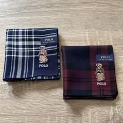ポロベア刺繍　ハンカチ　チェック柄のサムネイル
