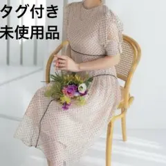 未使用　ハレモード　ドレス　パーティー　レース　シアー　ドット　結婚式