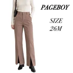 PAGEBOY 裾スリット ワイドデニムパンツ 26M ニュアンスピンク