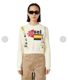 DIESEL/ディーゼル スウェットプルオーバーパッチワーク コンパクトフィット