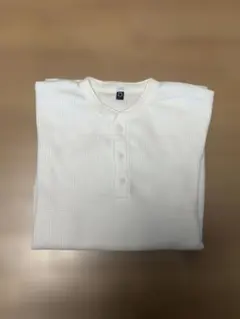 ワッフルヘンリーネック長袖TシャツL