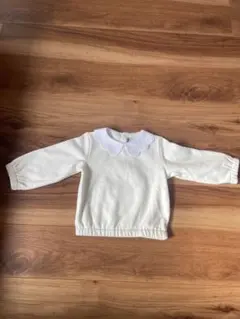 jacadi ホワイト 襟付き 長袖 トレーナー　36M