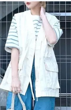 nico and… ニコアンド　C-1風ストリングベスト　ミリタリーベスト　ジレ