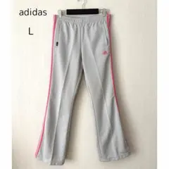 adidas グレー ピンク Lサイズ ジャージパンツ　トラックパンツ