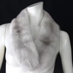 S58【美品】ミンク ショール マフラー 小さめ 毛皮 ティペット ホワイト 白