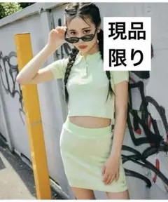 ANAPGiRL×mochuコラボマーブル柄サマーニットセットアップXS140