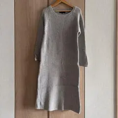 グレー ニットワンピース 長袖 UNTITLED