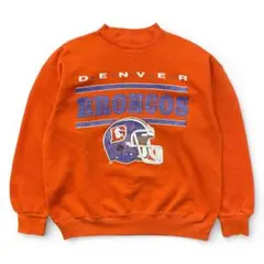 USA 古着 90S デンバーブロンコス NFL 前V クルーネック スウェット