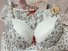 ノンワイヤー ブラジャー ショーツ セット Lサイズ