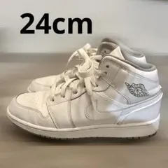 ナイキ NIKE エアジョーダン1 AIRJORDAN1 MID 白 24cm
