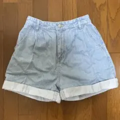 ライトブルー ショートパンツ ゴムウエスト