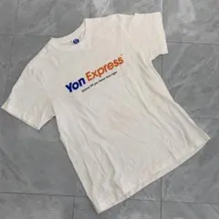 Yon Express 白 半袖 ロゴTシャツ シンプル コットン Mサイズ