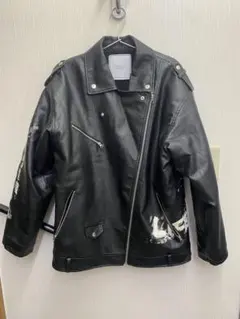 【美品】Darich ペイントボアレザーライダースジャケット　サイズフリーのサムネイル