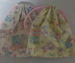 ★特価【ハンドメイド】コップ入れ2枚/18*20/ ハニー