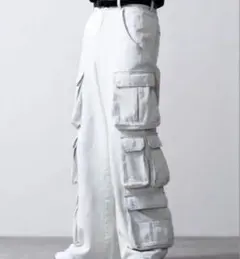 【CLEL】3Dメニーポケット デニムカーゴパンツ