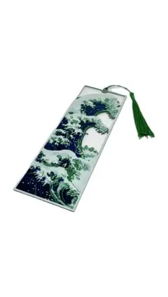 【富嶽三十六景 風景波アート】3Dプリント ブックマーク（グリーン）