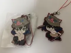 鬼滅の刃 滅！カプセルラバーマスコット 嘴平伊之助 未使用 ストラップ　2点