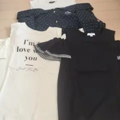 肩出し　フリル袖　半袖　 Tシャツ 3点セット 150cm