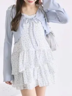 【OLIVE des OLIVE】フリルキャミワンピースとボレロのセット