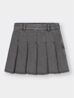 GU デニムローウエストプリーツミニスカート Mサイズ