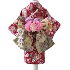 犬服 ハンドメイド 着物 Sサイズ さくら柄 赤