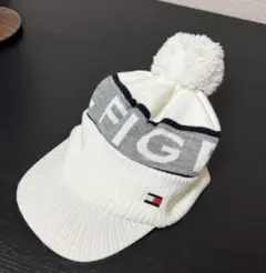 TOMMY HILFIGER ニットキャップ　ゴルフ　ホワイト　ポンポン　美品