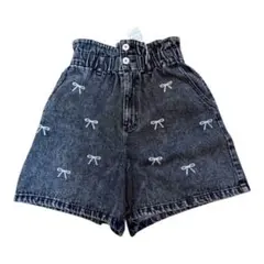 【新品未使用】ダークグレー デニムショートパンツ