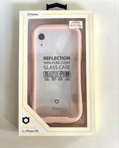 【新品】iFace iPhoneXRケースパステルピンク 耐衝撃 ガラス クリア