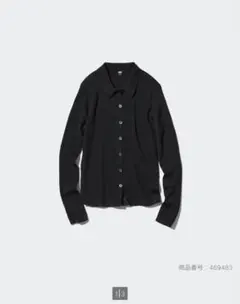 【UNIQLO】メリノリブポロカーディガンL