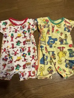エルモとセサミストリートロンパース2点セット サイズ60 ブーフーウー