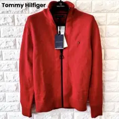 【新品未使用】Tommy Hilfigerニットファスナージャケット・赤・M